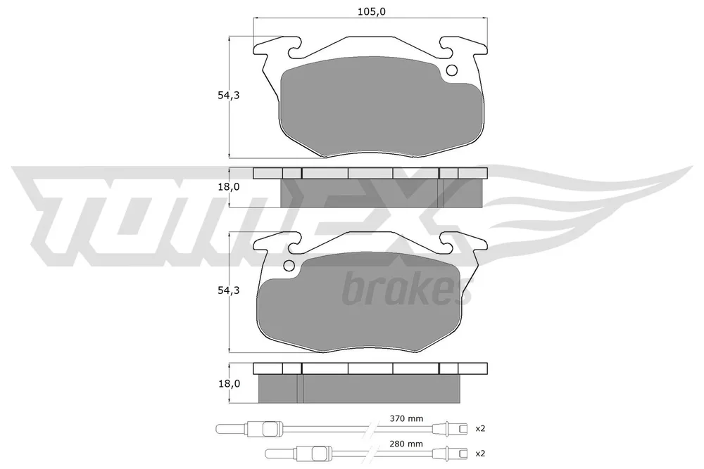 Sada brzdových destiček, kotoučová brzda Tomex Brakes TX10-341