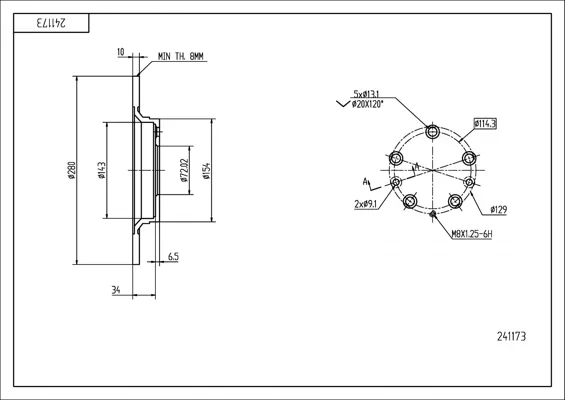 BRZ.KOTOUČ /Z/MAZDA 6 02- /LAK/KPL HART 241173 BRZ.KOTOUČ /Z/MAZDA 6 02- /LAK/KPL HART 241173