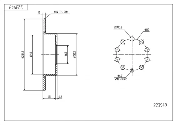 BRZ.KOTOUČ /Z/A3-03-,GOLF V 03- HART 223949