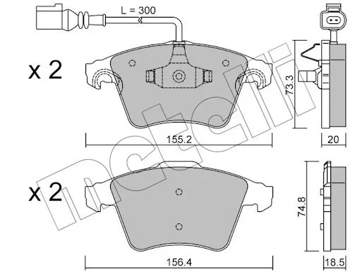 Sada brzdových destiček, kotoučová brzda METELLI 22-0552-2