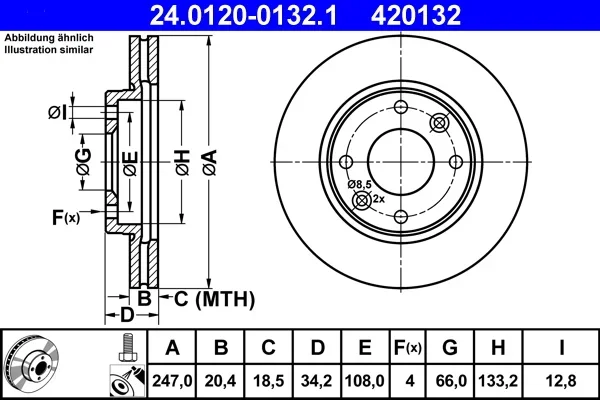 Brzdový kotouč ATE 24.0120-0132.1