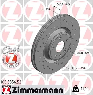 Brzdový kotouč ZIMMERMANN 100.3356.52