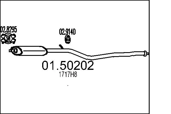 Stredni tlumic vyfuku MTS 01.50202 – OE 1717H8