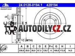 AT 428194 P/L brzdový kotouč ATE
