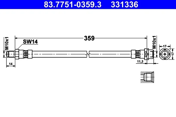 Brzdová hadice ATE 83.7751-0359.3 – OE 34309804832