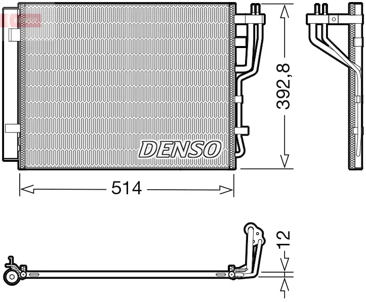 Kondenzátor, klimatizace DENSO DCN41014 Kondenzátor, klimatizace DENSO DCN41014