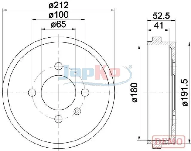 Brzdový buben JAPKO 560912C – OE 6X0609617 Brzdový buben JAPKO 560912C – OE 6X0609617
