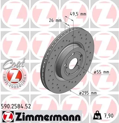 Brzdový kotouč ZIMMERMANN 590.2584.52