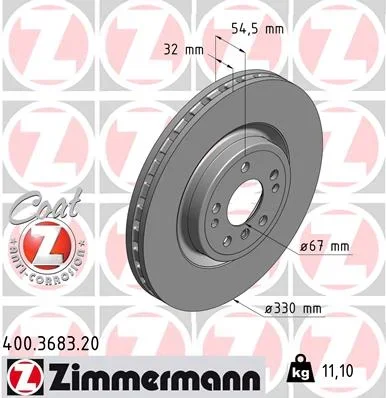 Brzdový kotouč ZIMMERMANN 400.3683.20