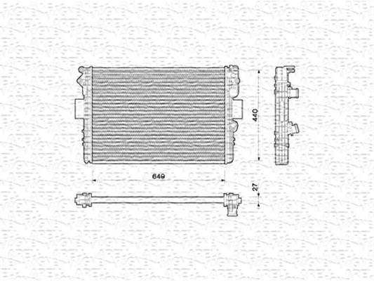 Chladič, chlazení motoru MAGNETI MARELLI 350213169000 Chladič, chlazení motoru MAGNETI MARELLI 350213169000