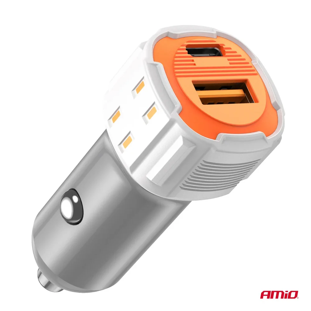 Nabíječka do auta USB-A + USB-C 20W 12/24V AMiO-03882 - Obrázek 3