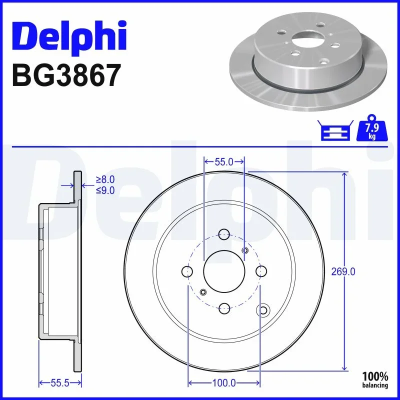 Brzdový kotouč DELPHI BG3867