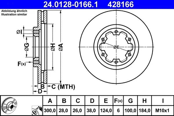 Brzdový kotouč ATE 24.0128-0166.1