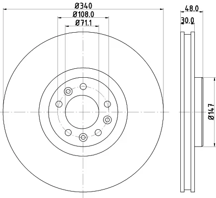 Brzdový kotouč HELLA 8DD355119-651