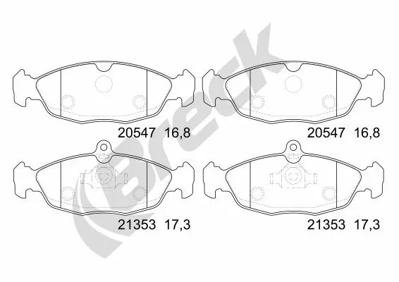 Sada brzdových destiček, kotoučová brzda BRECK 205470070200
