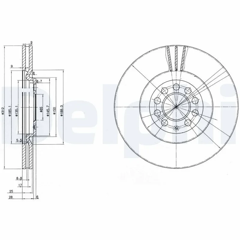 Brzdový kotouč DELPHI BG3528