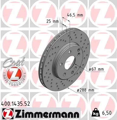 Brzdový kotouč ZIMMERMANN 400.1435.52