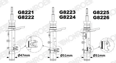 Tlumič pérování MONROE G8225
