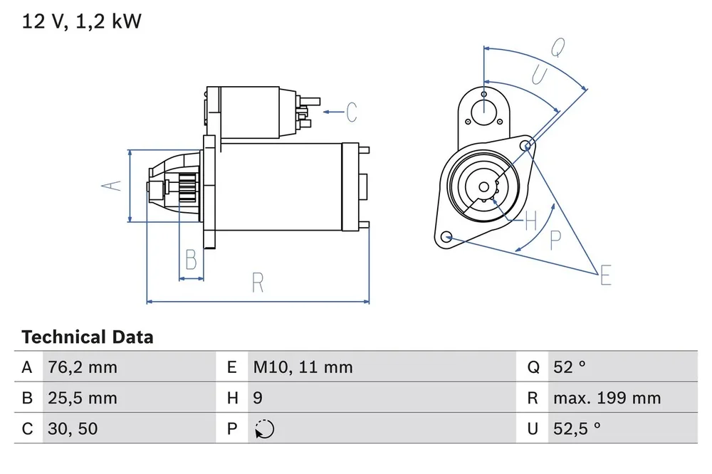BO 0986020890 Startér BOSCH-výměnný díl