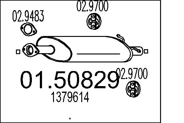 Stredni tlumic vyfuku MTS 01.50829 – OE 1379614