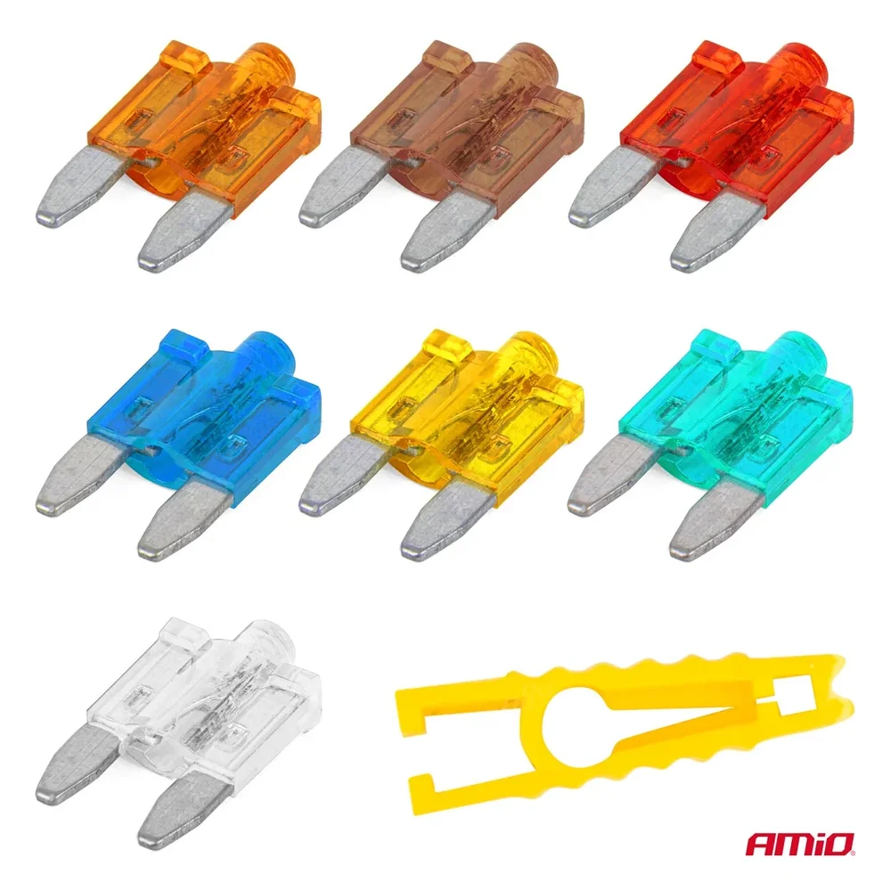 Autopojistky nožové mini s led diodou 10 ks AMiO-04340 - Obrázek 3