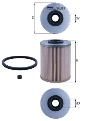 Palivový filtr MAHLE KX206D Palivový filtr MAHLE KX206D