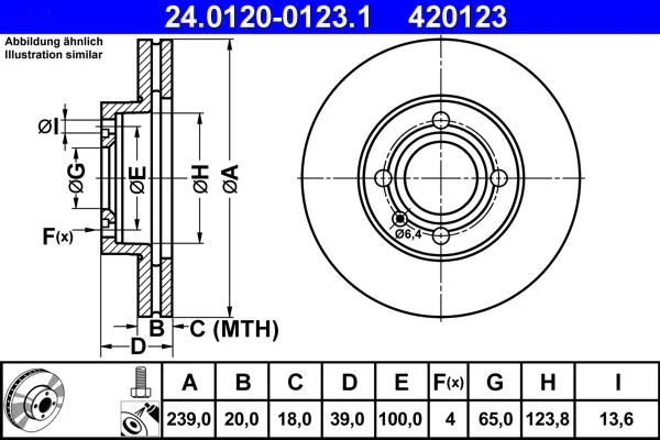 Brzdový kotouč ATE 24.0120-0123.1