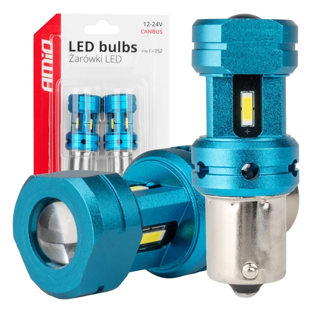 CANBUS LED žárovky 1156 BA15S P21W R10W R5W 4SMD 1860 Bílé 12V 24V AMiO-04252 CANBUS LED žárovky 1156 BA15S P21W R10W R5W 4SMD 1860 Bílé 12V 24V AMiO-04252