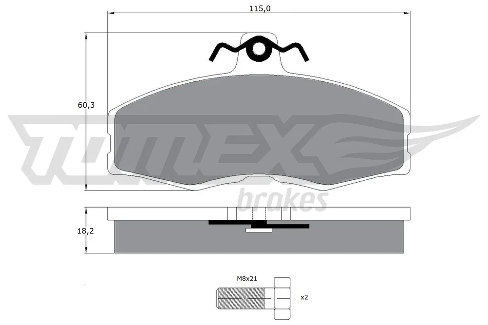 Sada brzdových destiček, kotoučová brzda Tomex Brakes TX10-27