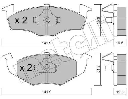 Sada brzdových destiček, kotoučová brzda METELLI 22-0206-1