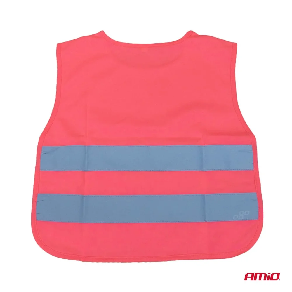 Výstražná vesta dětská růžová AMiO-03987 - Obrázek 3