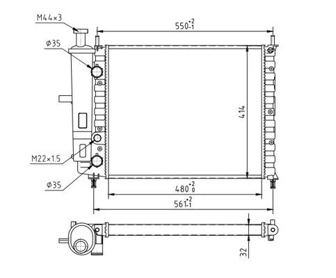 CHLADIČ BRAVO/BRAVA 1.6 16V 95- HART 601386