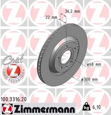 Brzdový kotouč ZIMMERMANN 100.3316.20