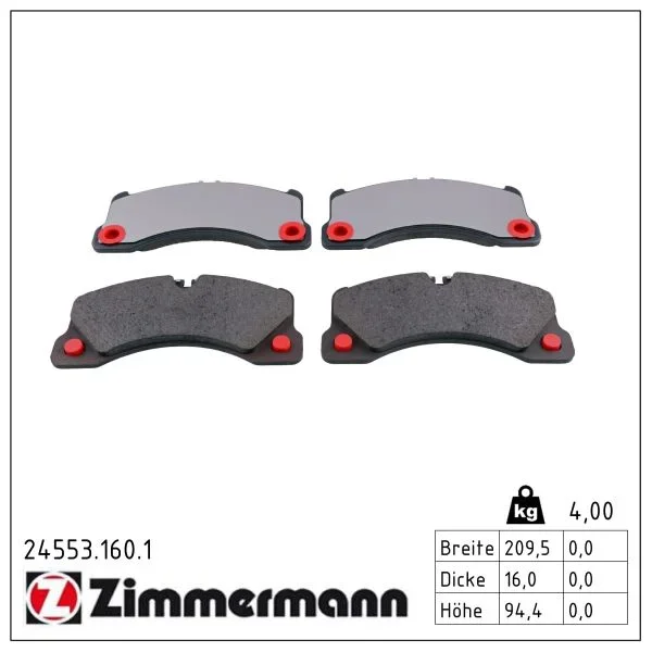 Sada brzdových destiček, kotoučová brzda ZIMMERMANN 24553.160.1