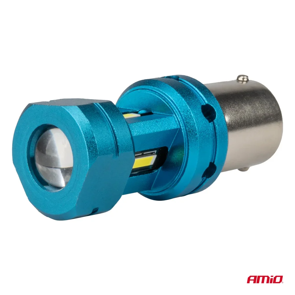 CANBUS LED žárovky 1156 BA15S P21W R10W R5W 4SMD 1860 Bílé 12V 24V AMiO-04252 - Obrázek 3