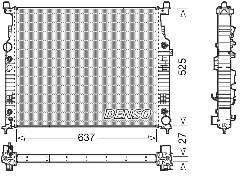 Chladič, chlazení motoru DENSO DRM17056 – OE A2515000703 Chladič, chlazení motoru DENSO DRM17056 – OE A2515000703
