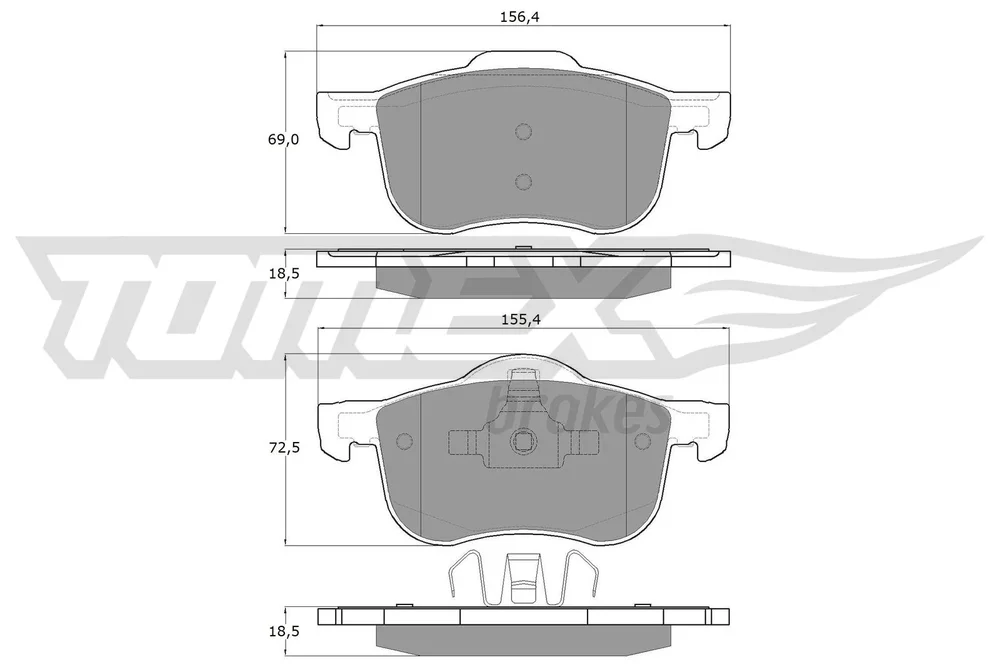 Sada brzdových destiček, kotoučová brzda Tomex Brakes TX14-04