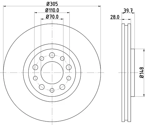 Brzdový kotouč HELLA 8DD355112-511