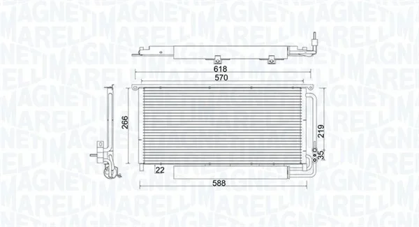 Kondenzátor, klimatizace MAGNETI MARELLI 350203922000