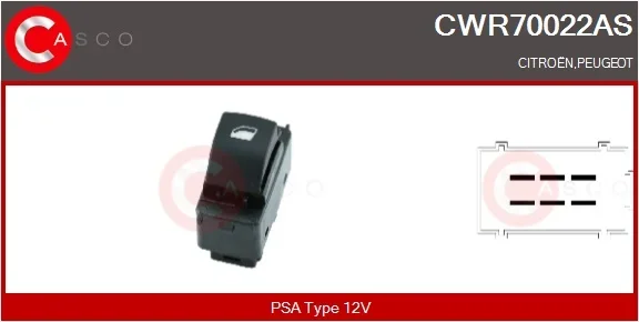Spínač, zvedací zařízení oken CASCO CWR70022AS