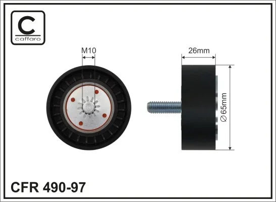 Vratna/vodici kladka, klinovy zebrovy remen CAFFARO 490-97