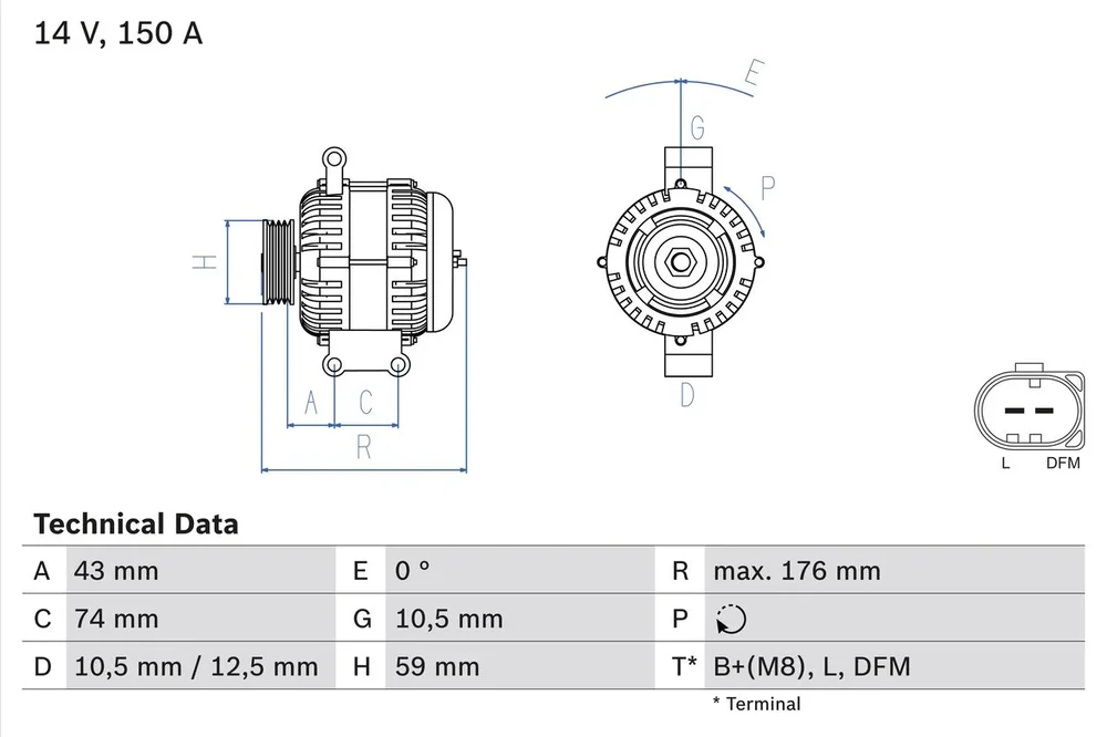 BO 0986047920 Alternátor BOSCH-výměnný díl