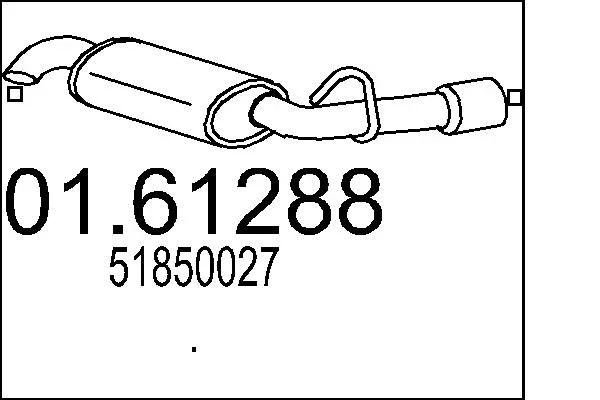 Zadní tlumič výfuku MTS 01.61288 – OE 51850027 Zadní tlumič výfuku MTS 01.61288 – OE 51850027