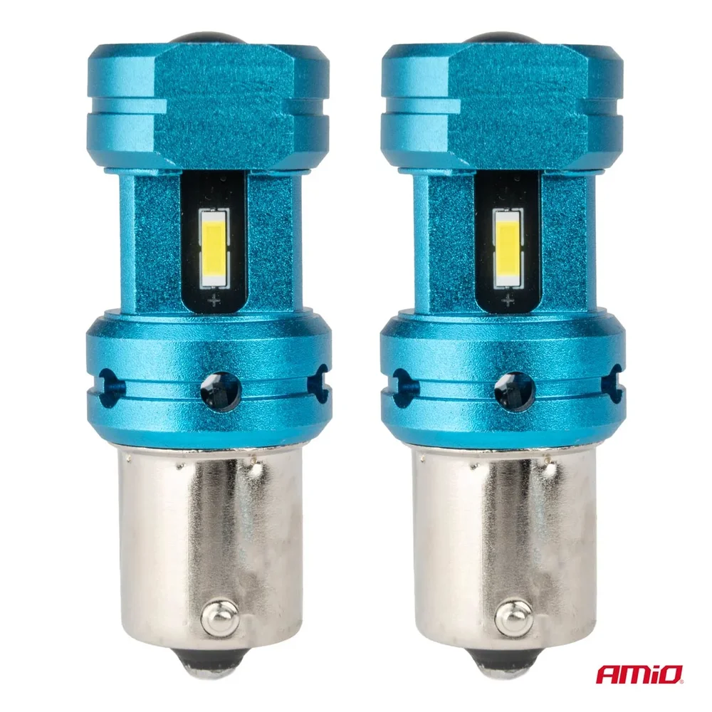 CANBUS LED žárovky 1156 BA15S P21W R10W R5W 4SMD 1860 Bílé 12V 24V AMiO-04252 - Obrázek 2