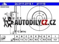 AT 411119 P/L brzdový kotouč ATE
