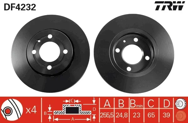 Brzdový kotouč TRW DF4232 – OE 6N0615301E