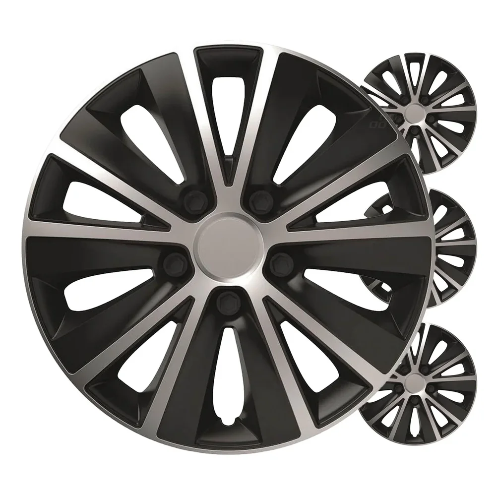 Poklice Rapide 16” černo – stříbrná sada 4ks COLOR BOX Versaco 0075