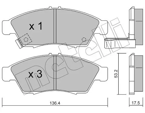 Sada brzdových destiček, kotoučová brzda METELLI 22-0437-0