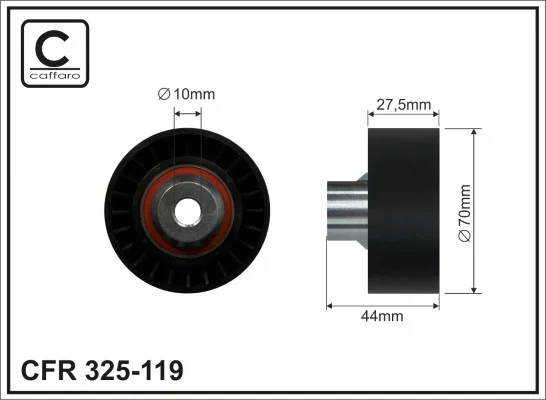Vratna/vodici kladka, klinovy zebrovy remen CAFFARO 325-119 Vratna/vodici kladka, klinovy zebrovy remen CAFFARO 325-119