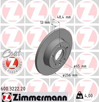 Brzdový kotouč ZIMMERMANN 600.3222.20